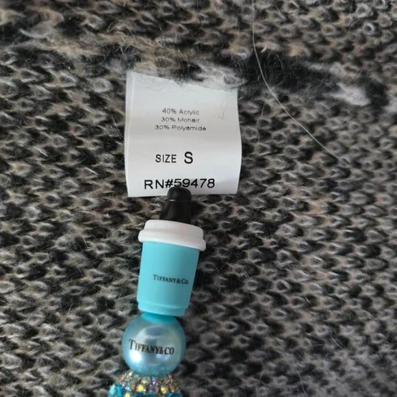 Niccolai Italy Mohair Cardigan Sweater Women's Leopard Print Color Block Small - Picture 11 of 11